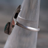 Vintage Sterling Turquoise Feather Ring 5.25
