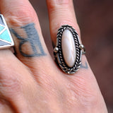 Vintage Sterling Mother Of Pearl Ring 6