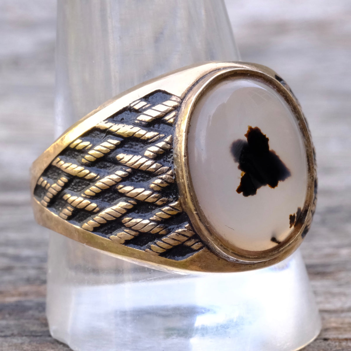 Vintage 10K Gold Filled Agate Signet Ring12.75