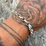 Vintage Sterling Silver Heart Chain Bracelet