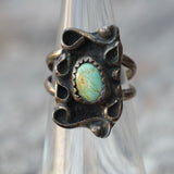 Vintage Sterling Turquoise Ring 4.5
