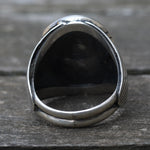 Vintage Sterling Turquoise Ribbed Band Ring 9