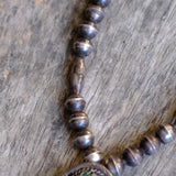 Vintage Sterling Silver Turquoise Necklace 24"