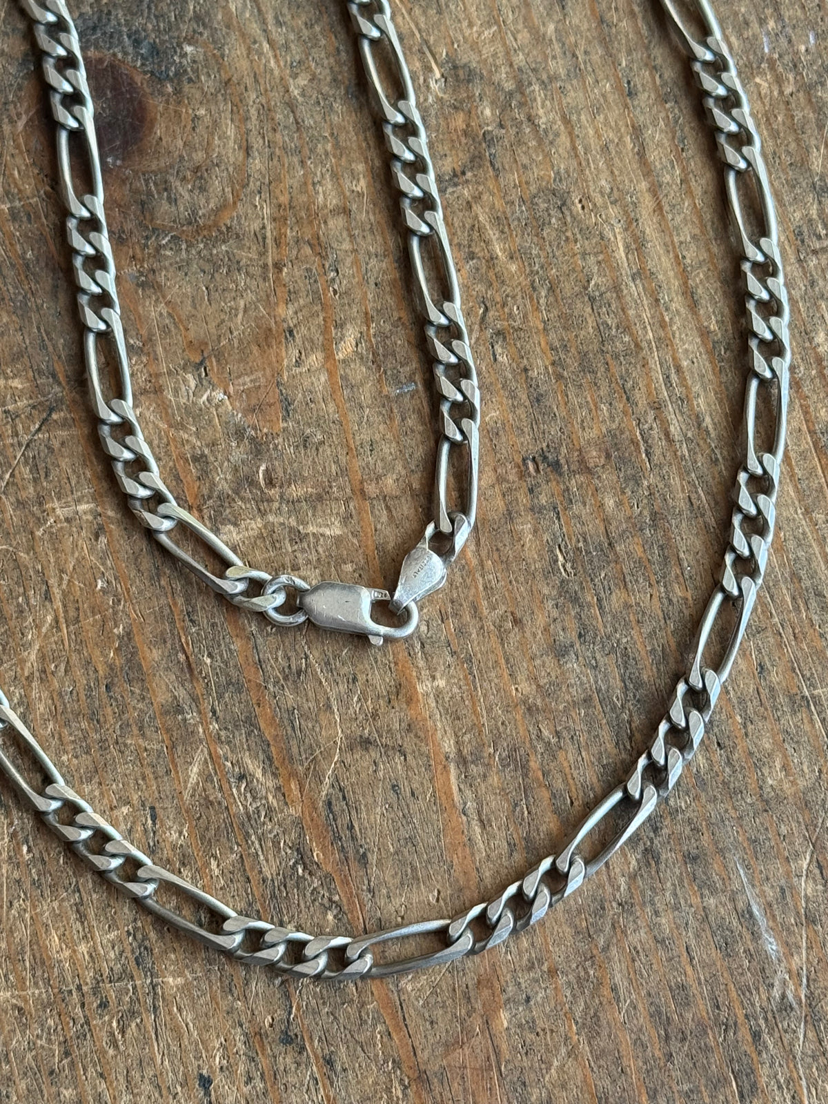 Vintage Sterling Silver 24” Figaro Chain