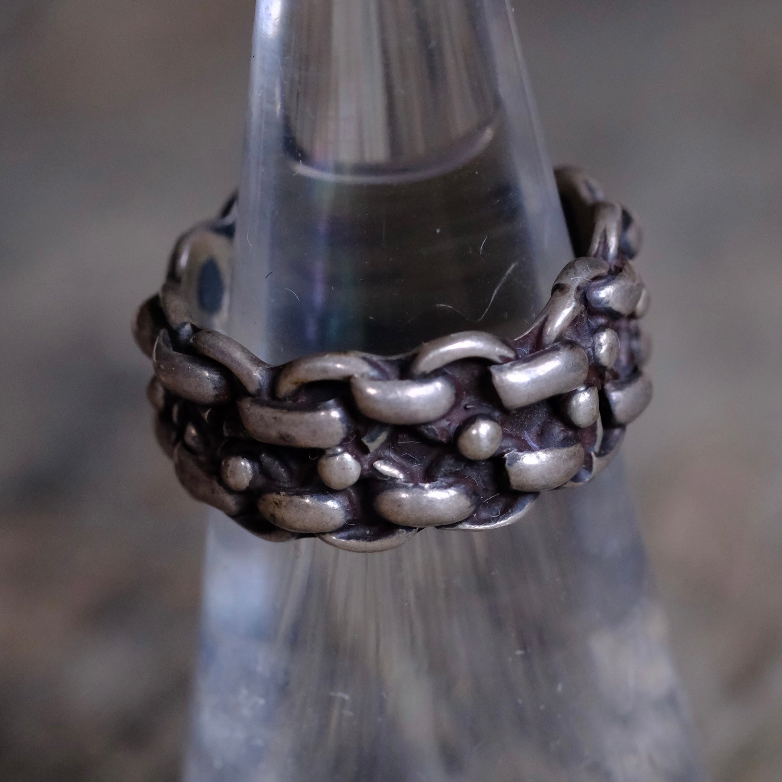 Vintage Sterling Silver Chain Ring 5.5