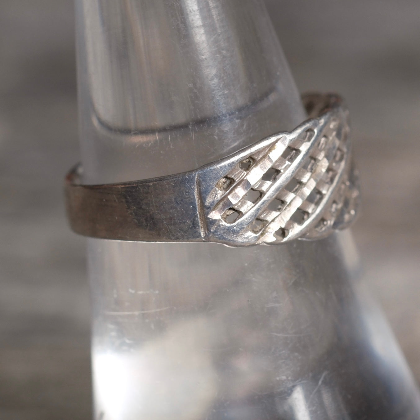 Vintage Sterling Silver Woven Band Ring 7.5