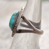 Vintage Sterling Turquoise Roper Ring 6.25