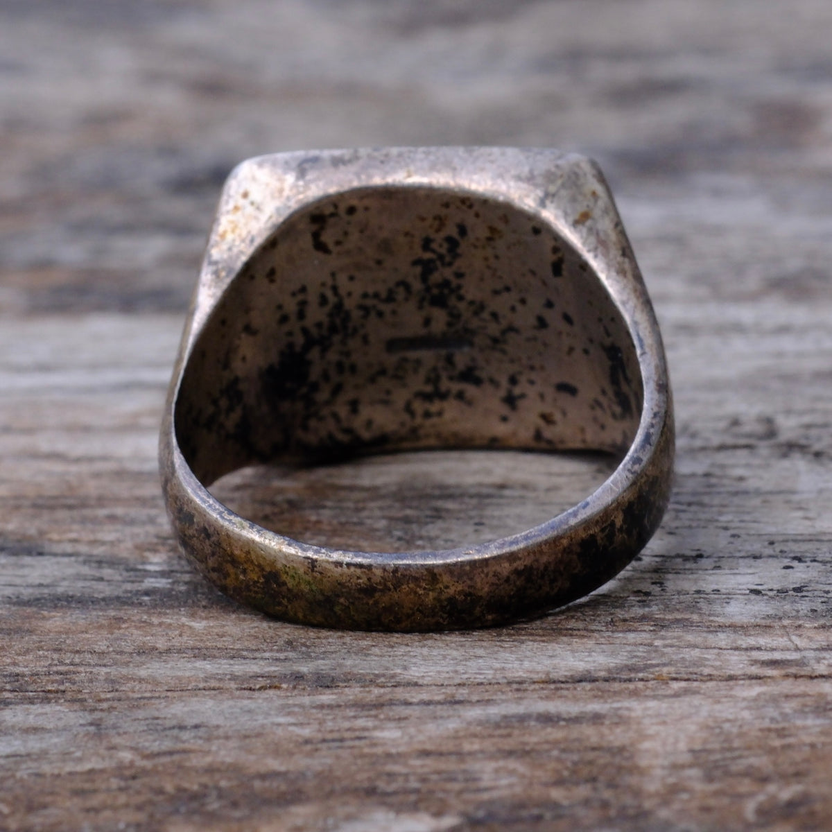 Vintage Sterling Coral Inlay Playboy Ring 10.5