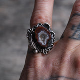 Vintage Sterling Geode Ring 5.25
