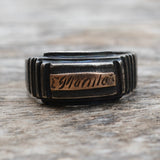 Vintage Sterling and Gold Manila Band Ring 9.25