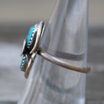 Vintage Sterling Effie Turquoise Snake Ring 6.75
