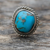 Vintage Sterling Turquoise Roper Ring 2