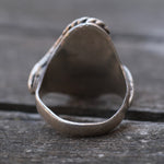 Vintage Sterling Turquoise and Coral Snake Ring 7.25