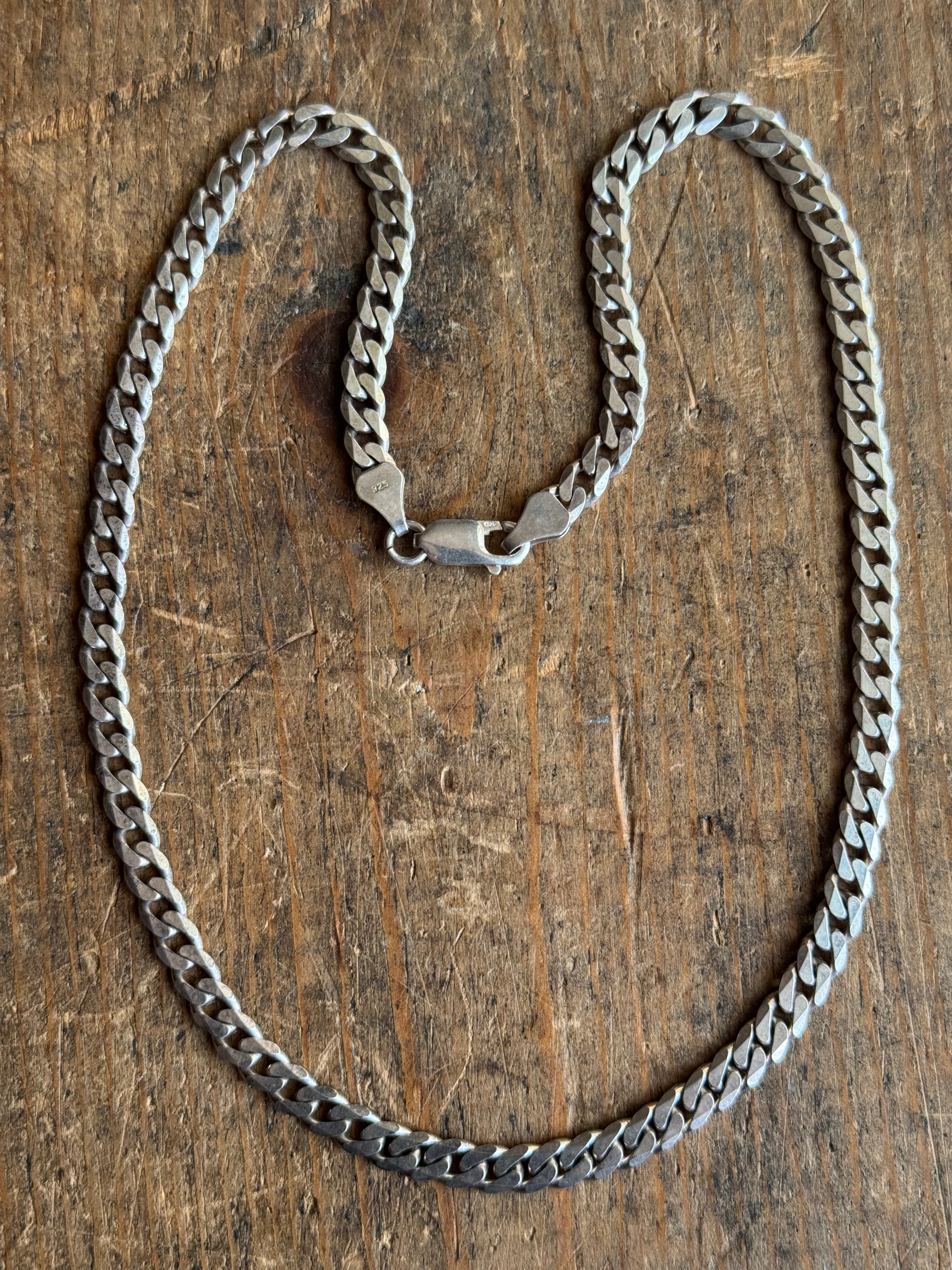 Vintage Sterling Silver 18” Curb Chain