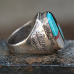 Vintage Sterling Inlay Ring 9