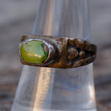 Vintage Sterling Green Turquoise Band Ring 8.25