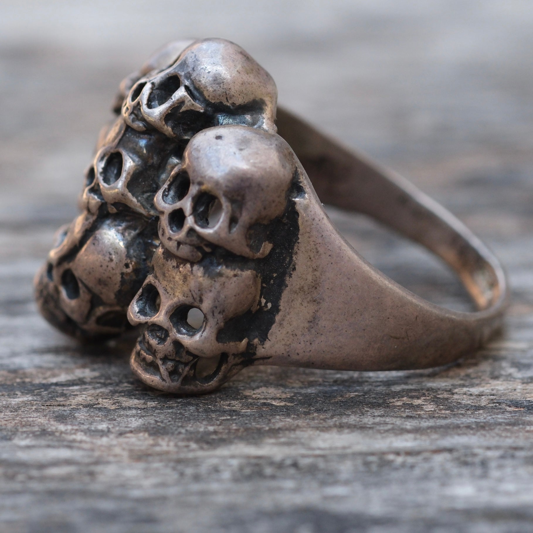Vintage Sterling Skull Ring12.75