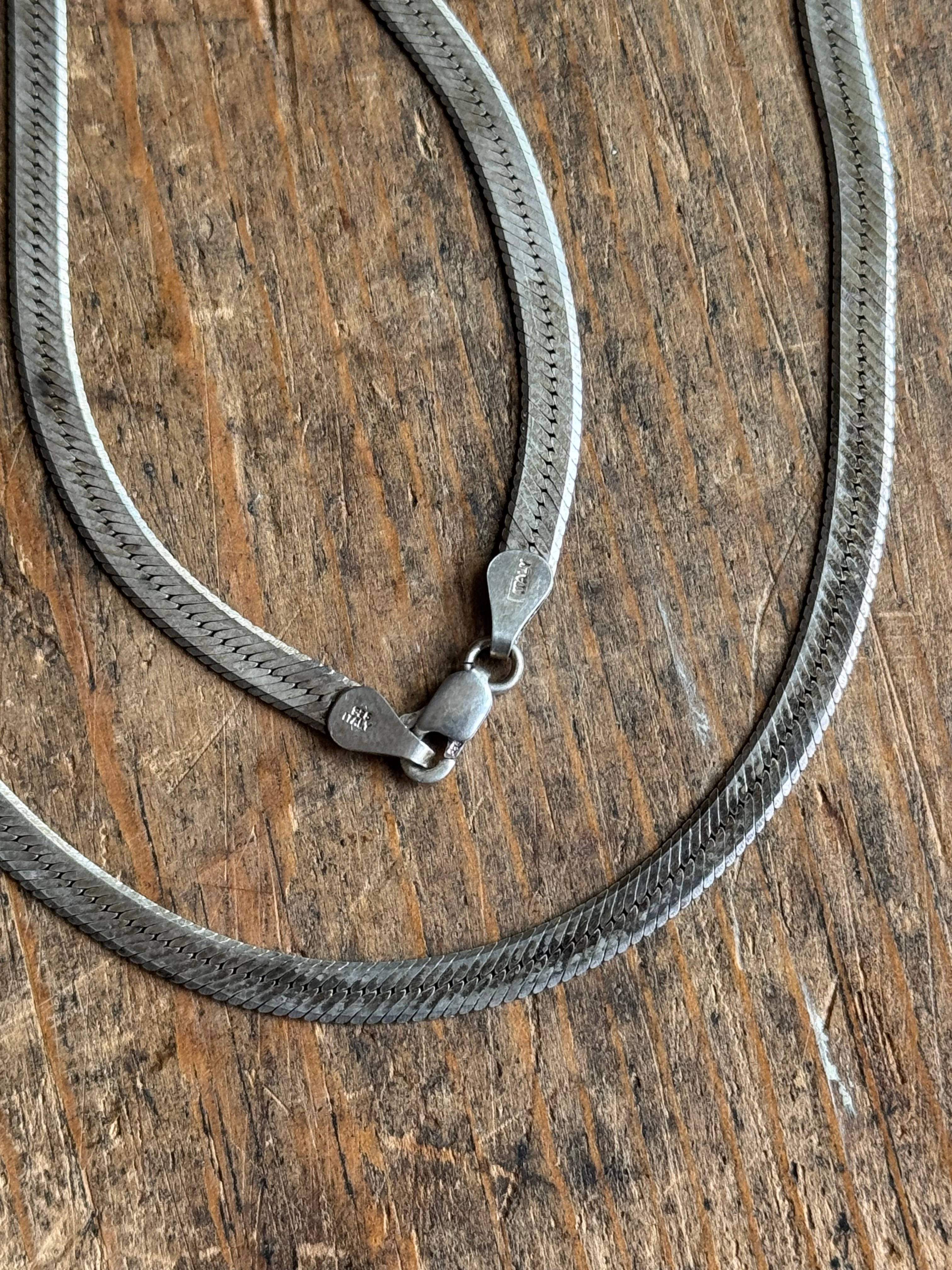 Vintage Sterling Silver 36” Herringbone Chain