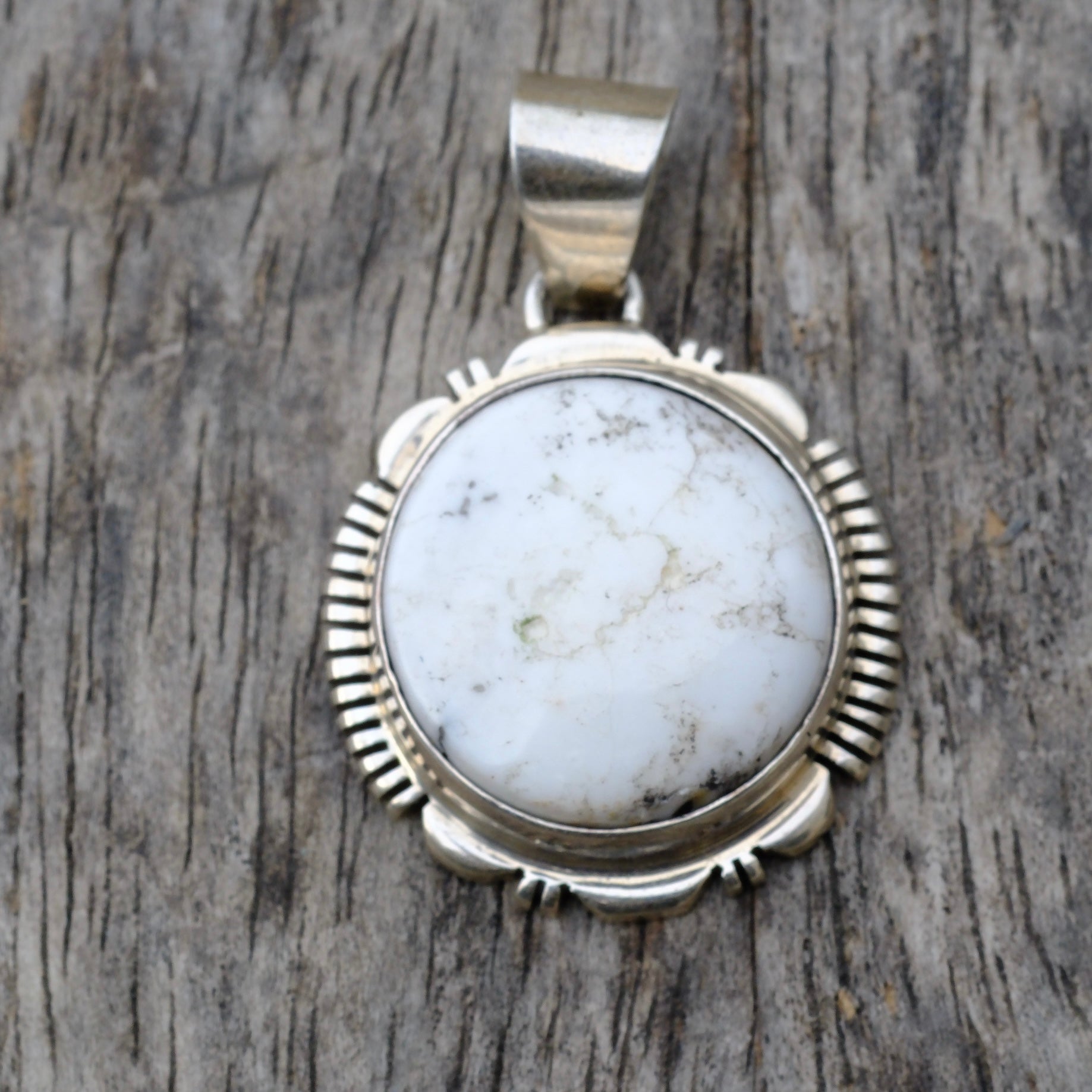 Vintage Sterling White Buffalo Pendant