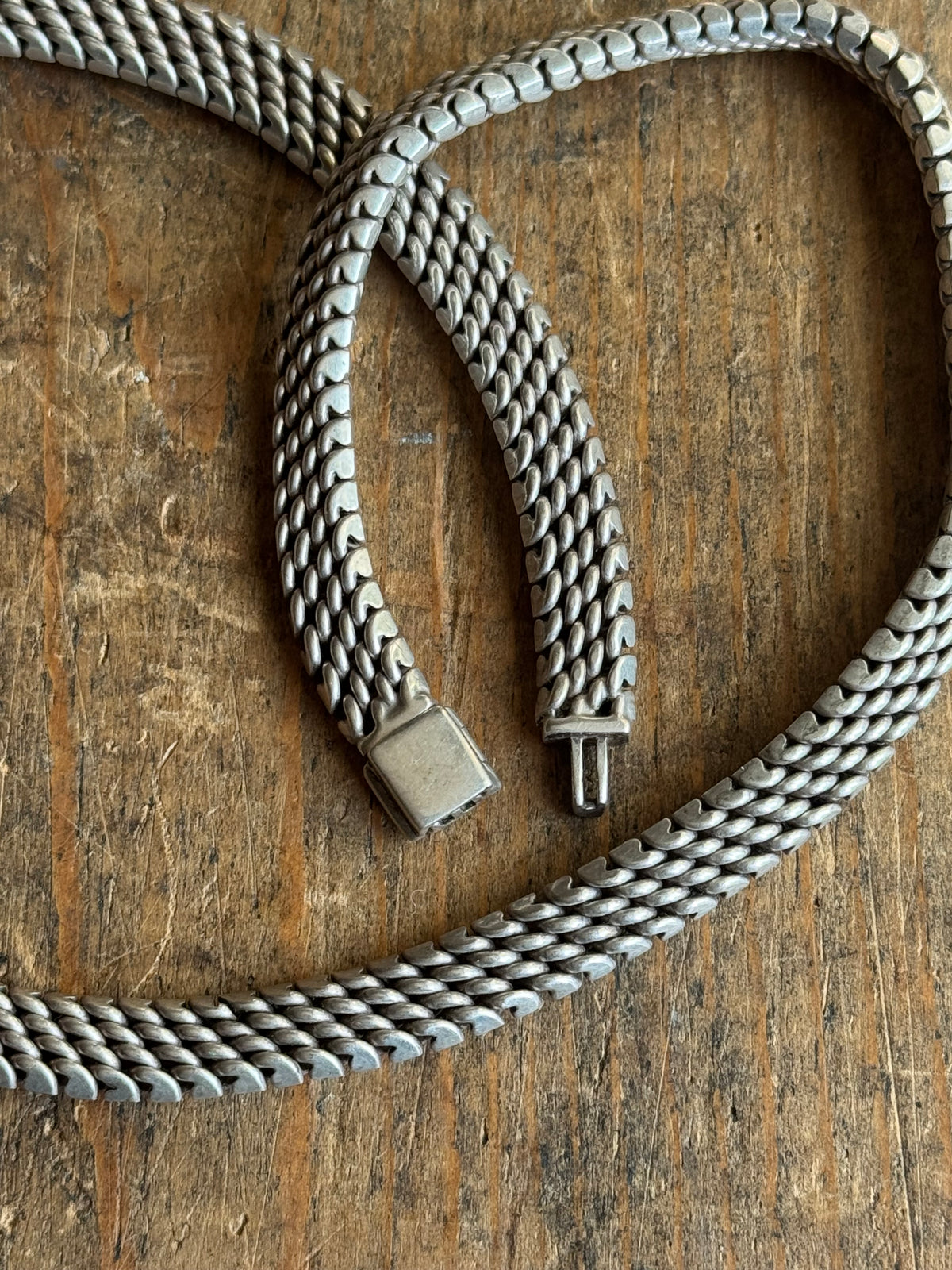 Vintage Sterling Silver 17” Flat Mesh Chain