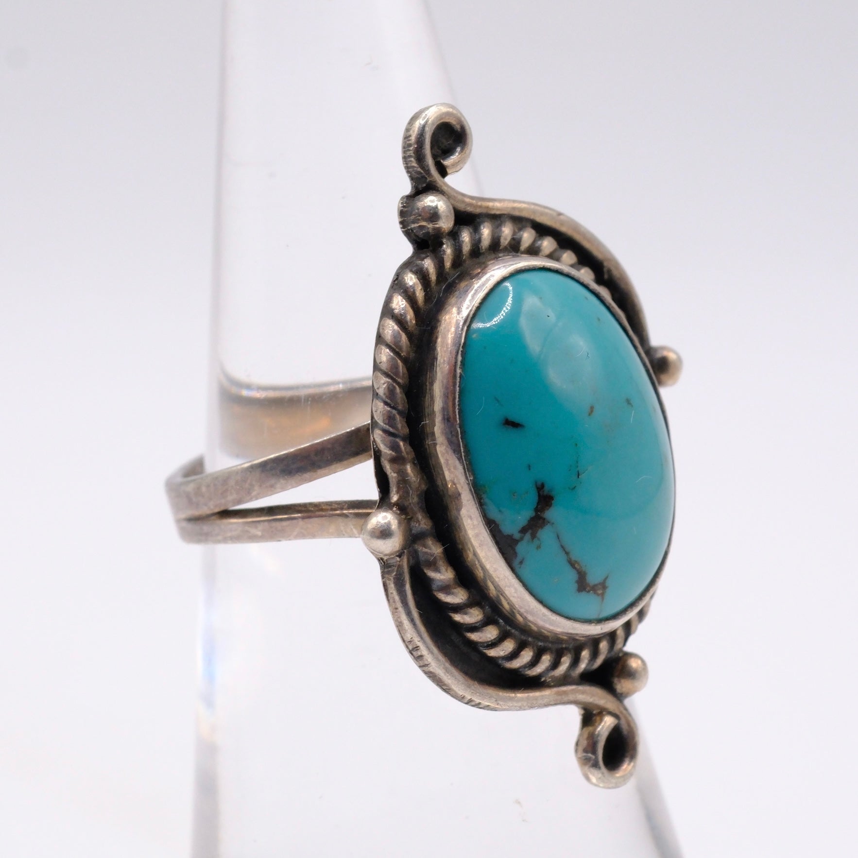 Vintage Sterling Turquoise Ring 5.5