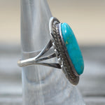 Vintage Sterling Turquoise Ring 6.5