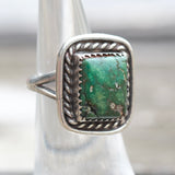 Vintage Sterling Turquoise Roper Ring 4.5