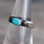 Vintage Sterling Turquoise Band 5.5