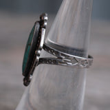 Vintage Sterling Turquoise Stamped Band Ring 5