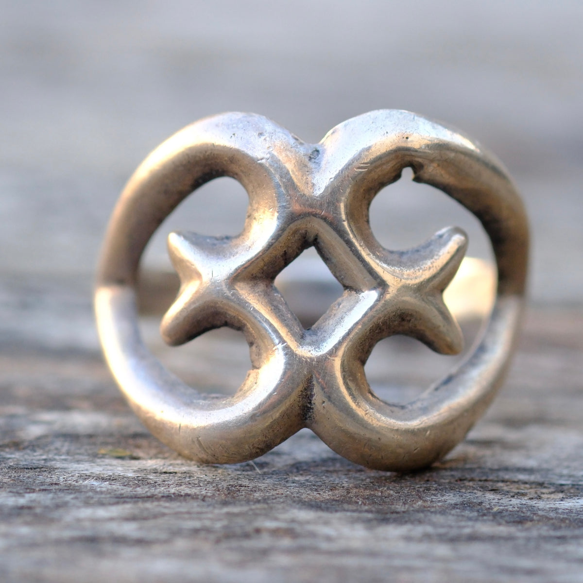 Vintage Sterling Silver Sandcast Ring 8.5