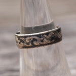 Vintage Sterling Engraved Floral Band Ring 5.75