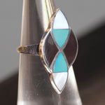 Vintage Sterling Inlay Ring 5