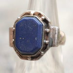 Vintage Sterling Lapis Signet Ring 7