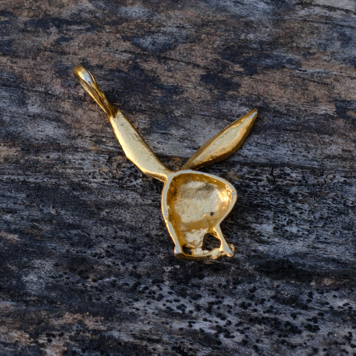 Vintage 14K Gold Playboy Bunny Pendant 1"