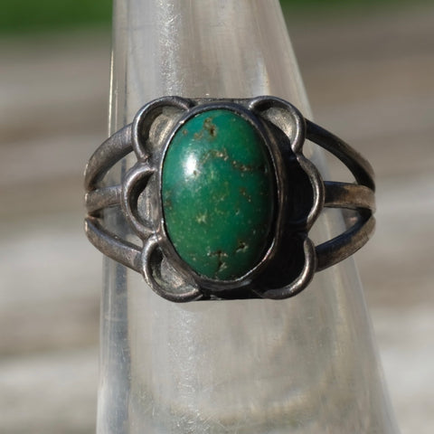 Vintage Sterling Old Pawn Turquoise Ring 5