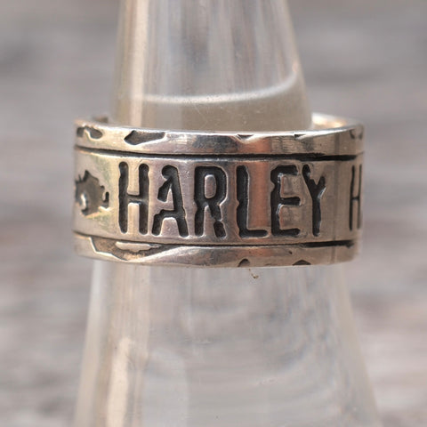 Vintage Sterling Silver Harley Davidson Ring 8