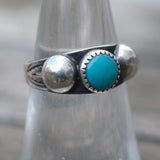 Vintage Sterling Turquoise Band 5.75