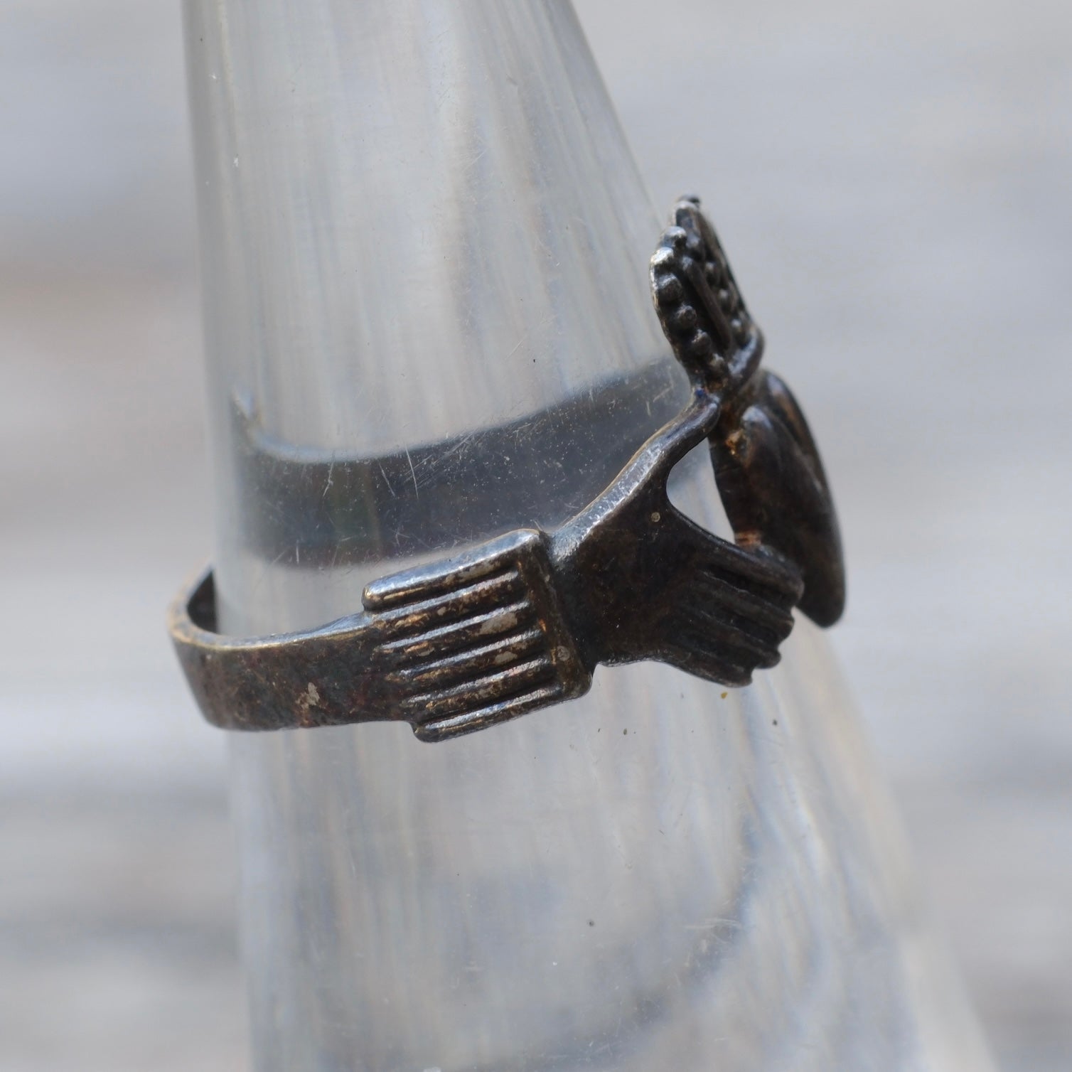 Vintage Sterling Claddagh Ring 5.25