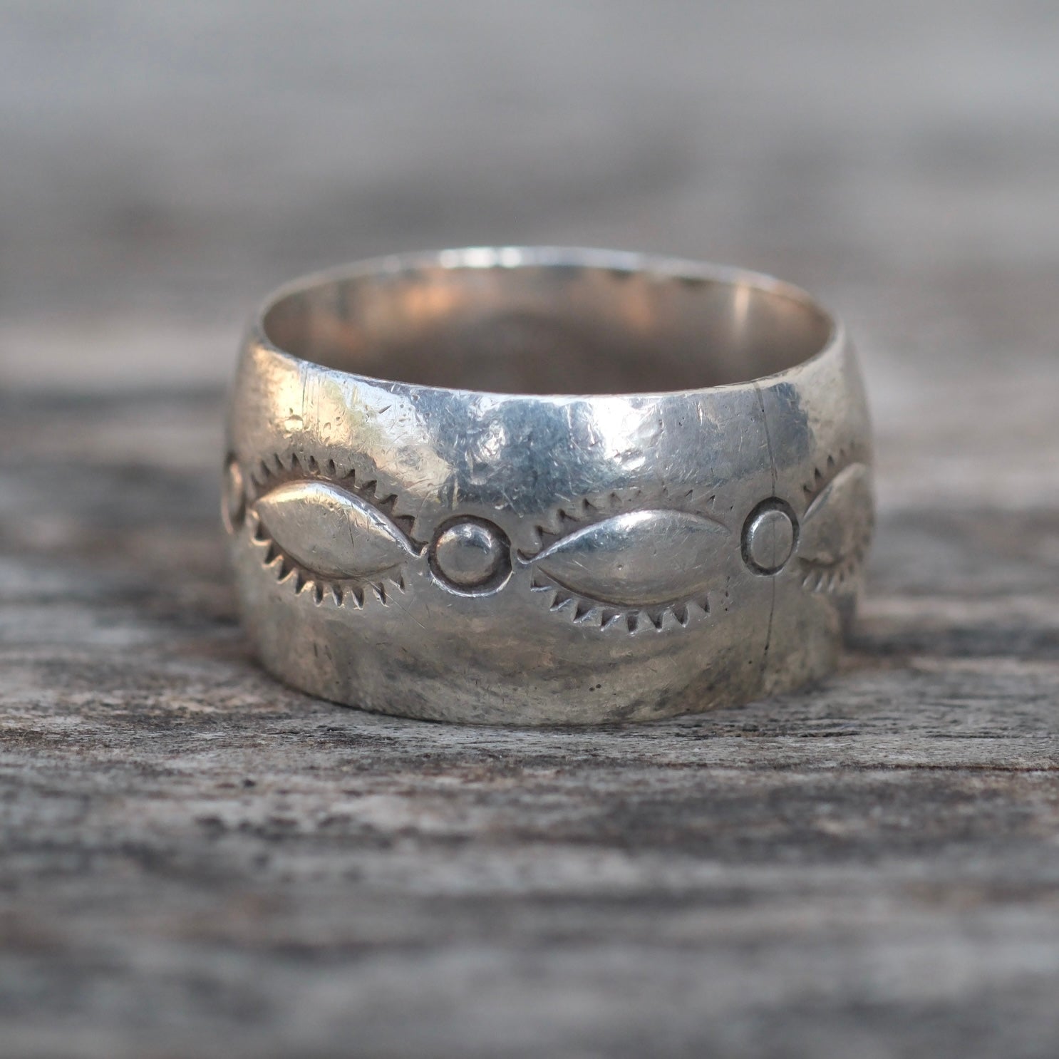 Vintage Sterling Silver Stamped Wide Band Ring 6.25