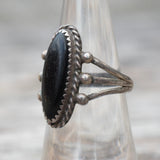 Vintage Sterling Onyx Ring 6.5