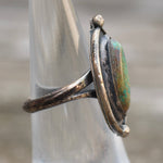 Vintage Sterling Turquoise Roper Ring 5.25