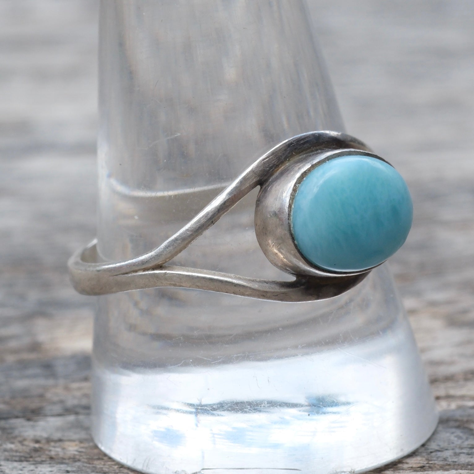 Vintage Sterling Larimar Ring 11.25