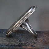 Vintage Sterling Cactus Inlay Roper Ring 6.75