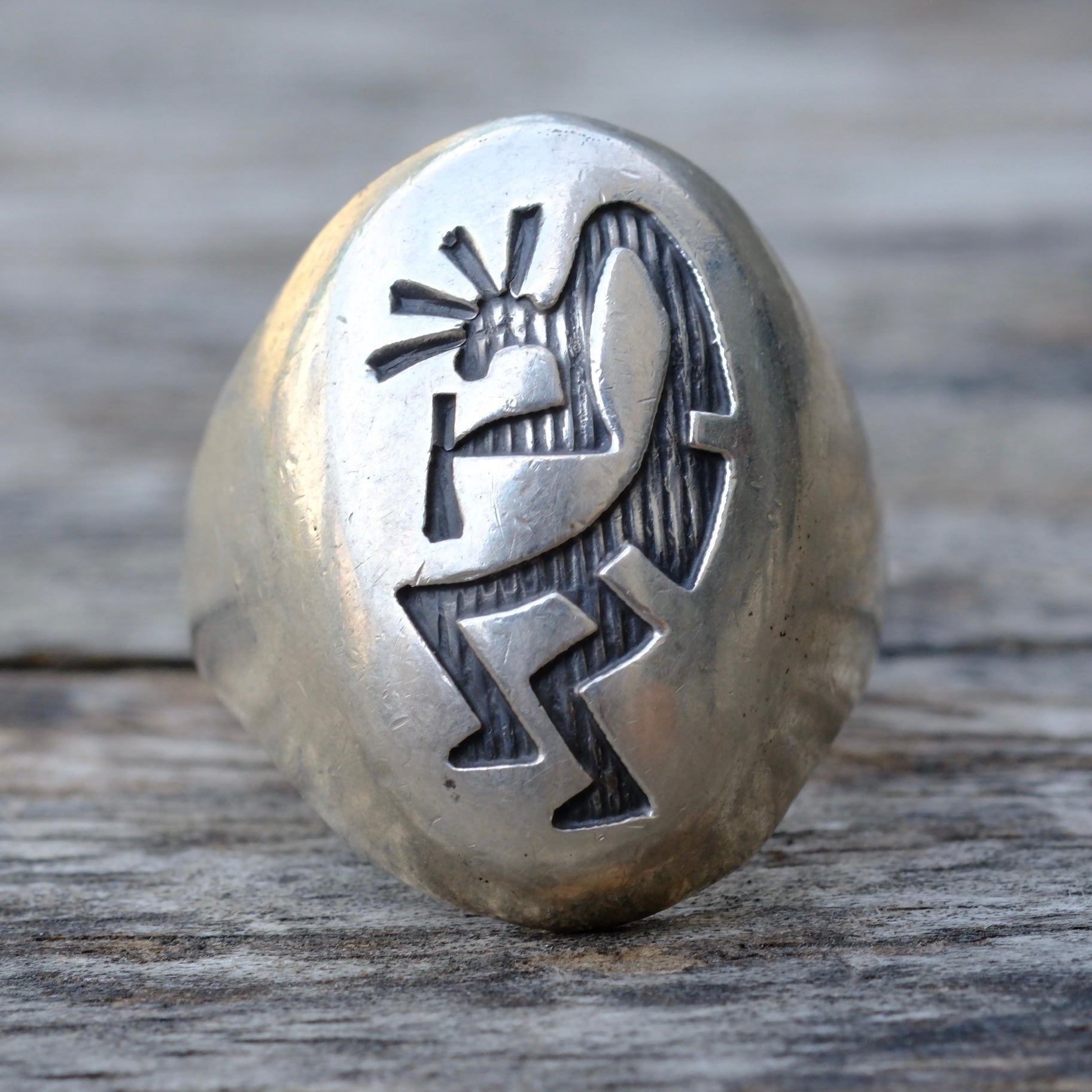 Vintage Sterling Silver Kokopelli Ring 9.75