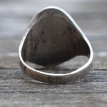 Vintage Sterling Turquoise and Coral Inlay Ring 12