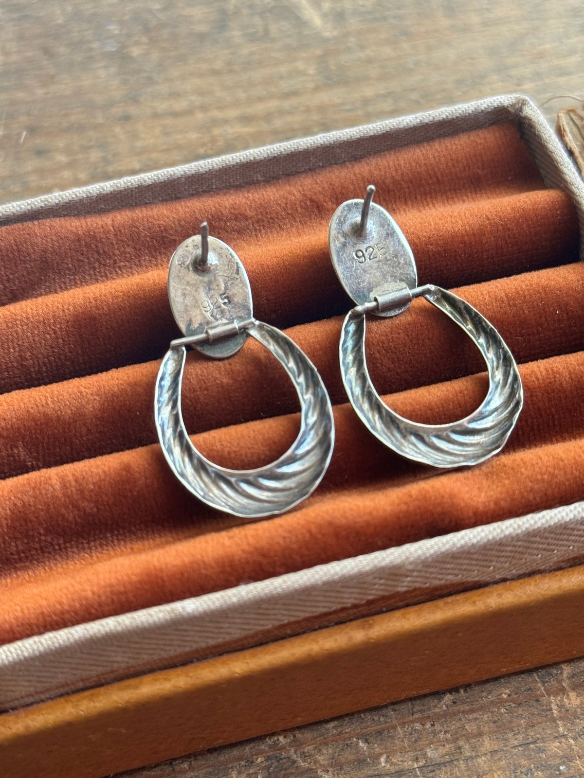 Vintage Sterling Silver Modernist Earrings