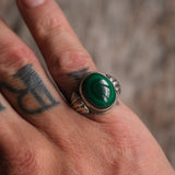 Vintage Sterling Malachite Ring 8