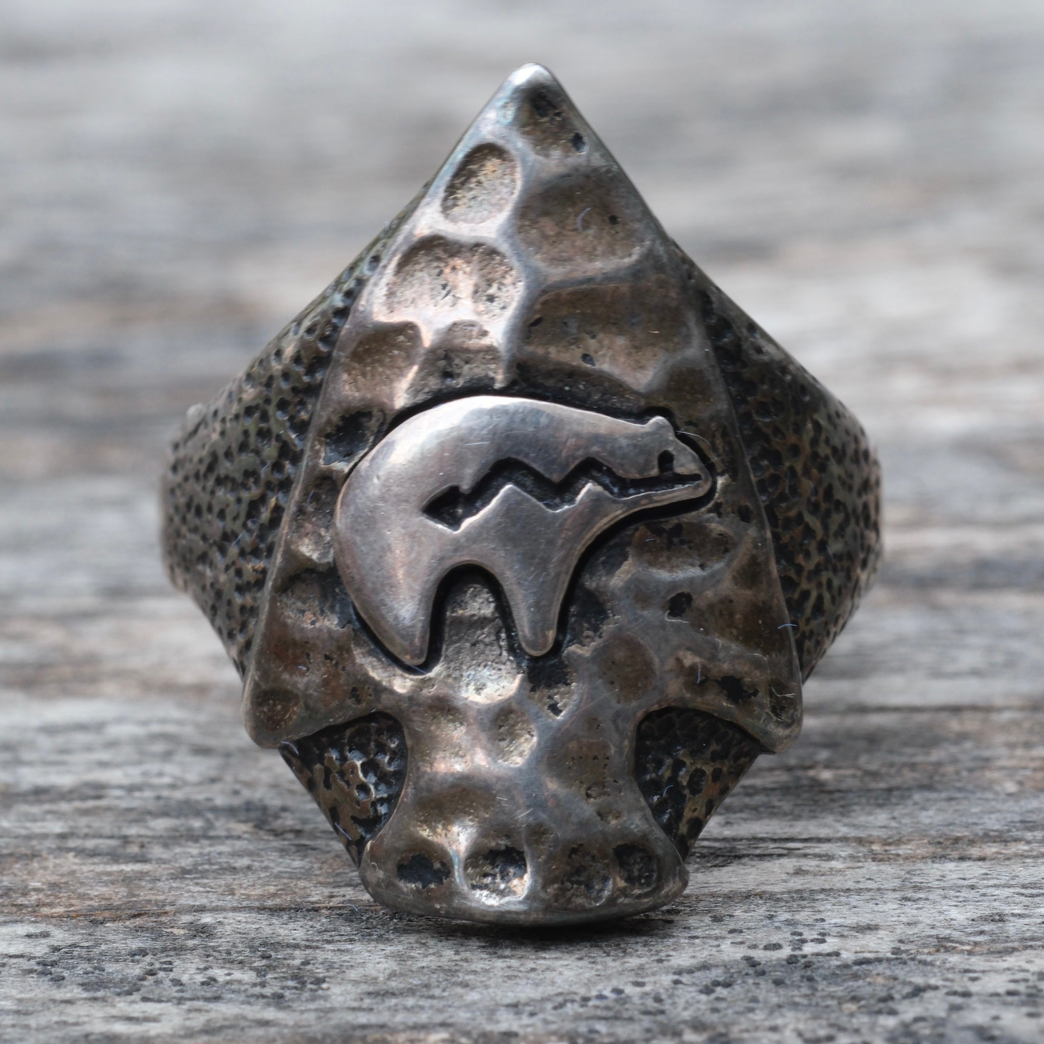 Vintage Sterling Bear Arrowhead Ring 12