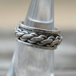 Vintage Sterling Chain Spinner Ring 5.5