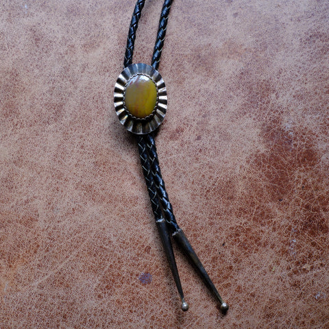 Vintage Sterling Jasper Bolo Tie